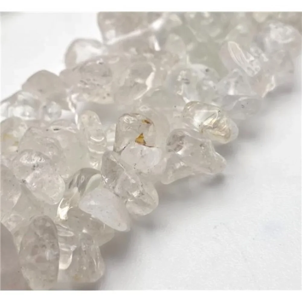 Clear Quartz Chip Necklace Earrings Set Natural Crystal Statement 21 In Adj.